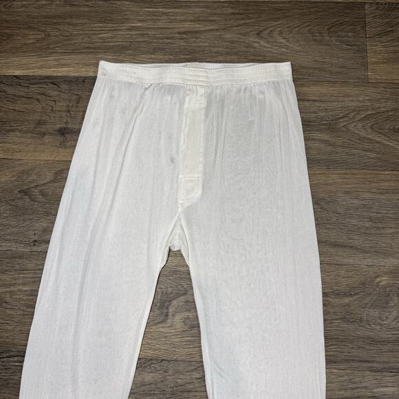 Vintage SportSilks 100% Silk Baselayer Leggings White Mens - Size L - Picture 2 of 10